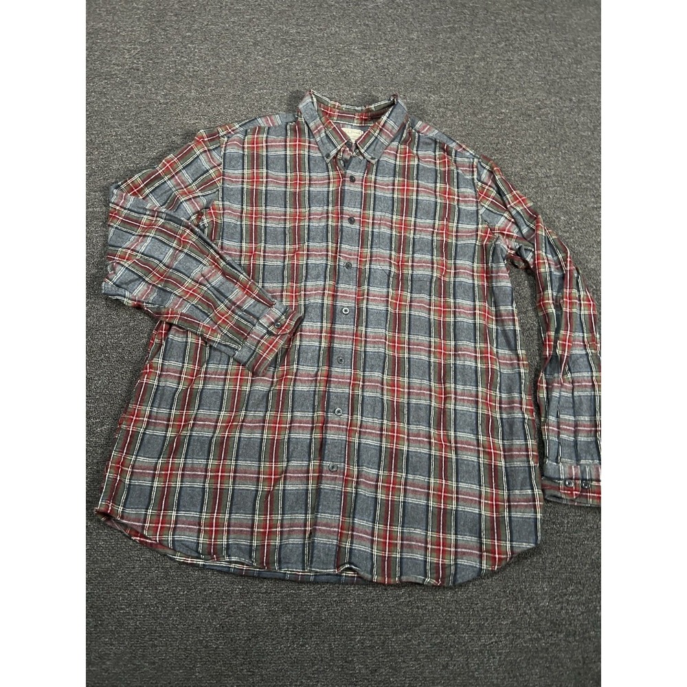 LL Bean Flannel Shirt Men's XL Tall XLT‎ Button Down Red Plaid Traditional Fit - Picture 2 of 6
